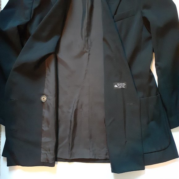 J. Peterman Double Breasted 8-Button Blazer Black Size 14 - Picture 8 of 11